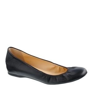 JCREW Cece Black leather ballet flats